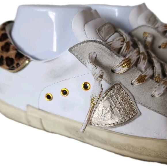 Philippe Model paris PRSX Leopard & leather low top sneakers size 40 EU Pristine main image 7